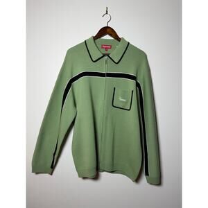 Supreme Chest Stripe Zip Up Cardigan